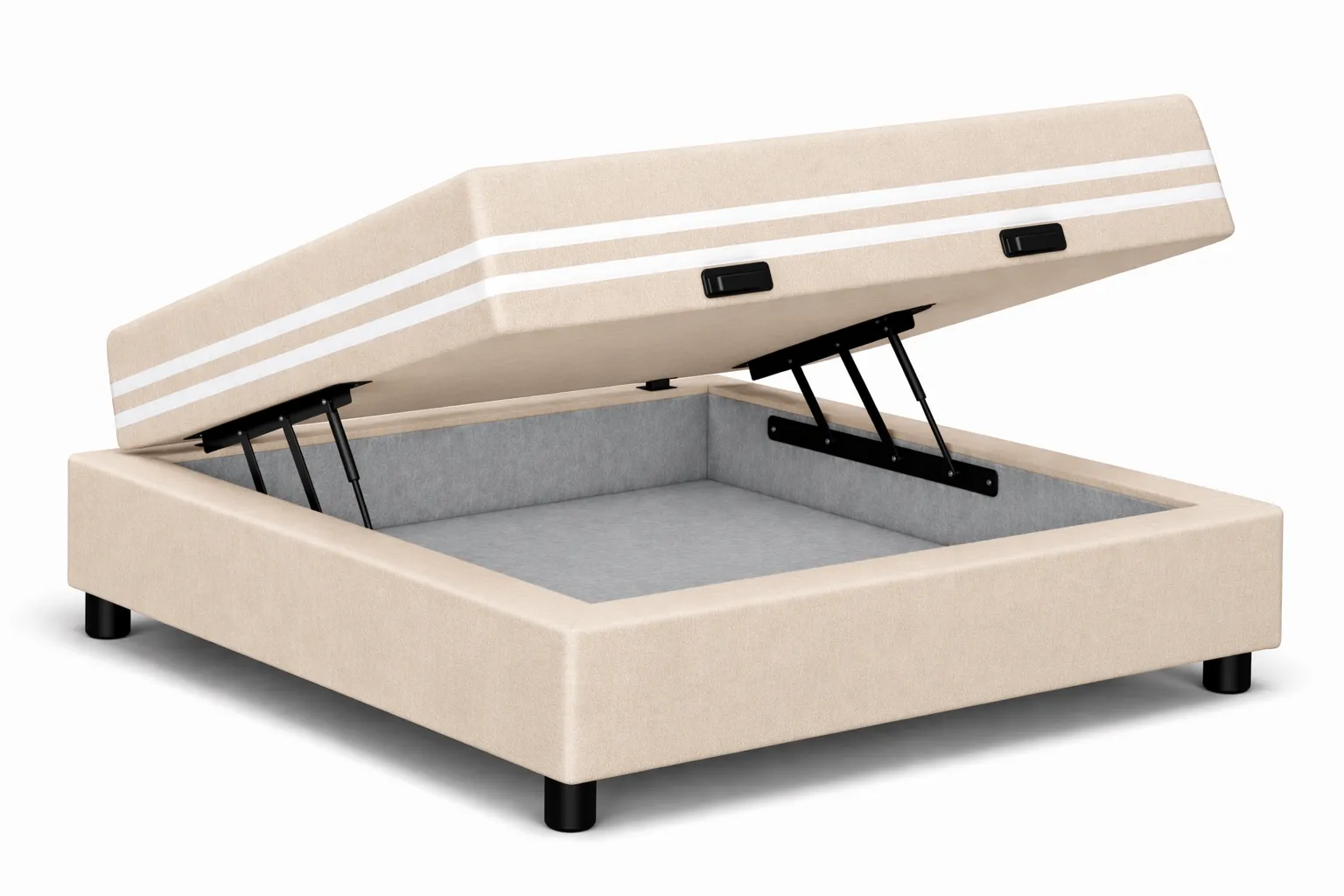 Kit Cama Box Baú + Colchão Mola Ensacada Solteiro 0,88m Solteiro