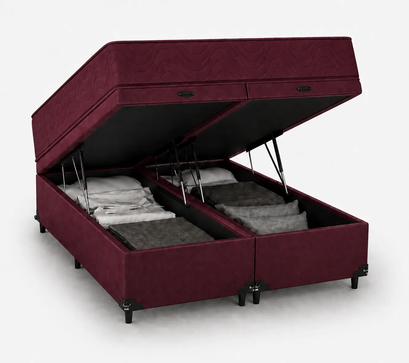 Kit Cama Box Baú + Colchão D45 Solteirão 0,96m Solteirão