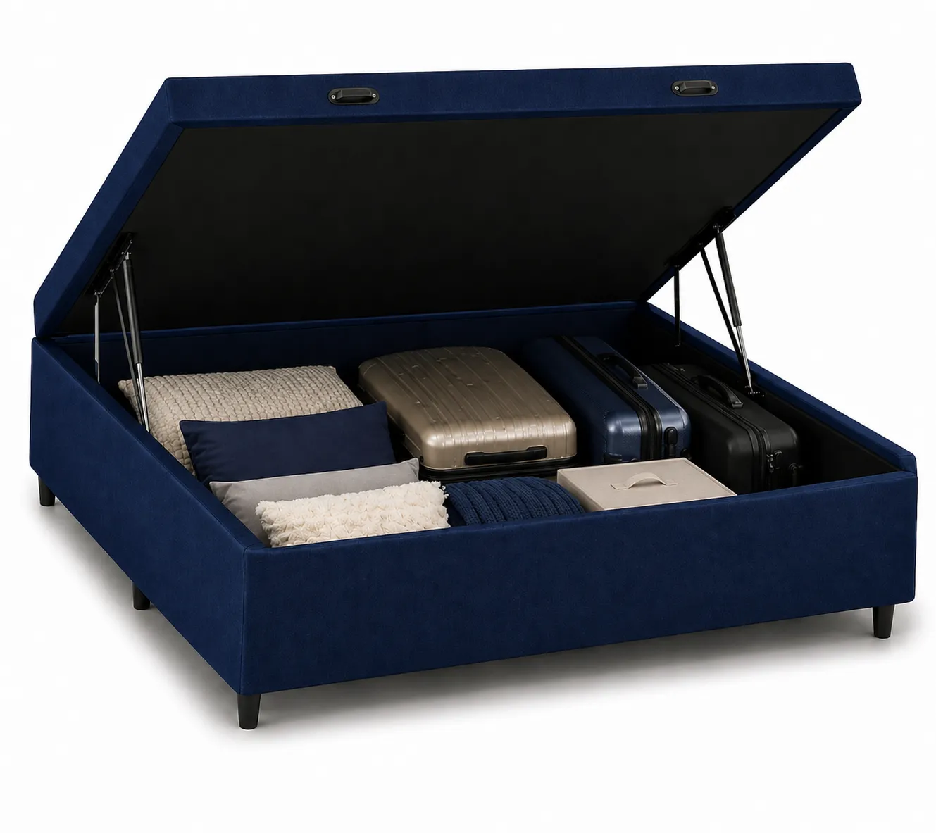 Kit Cama Box Baú + Colchão D45 Casal 1,38m Casal