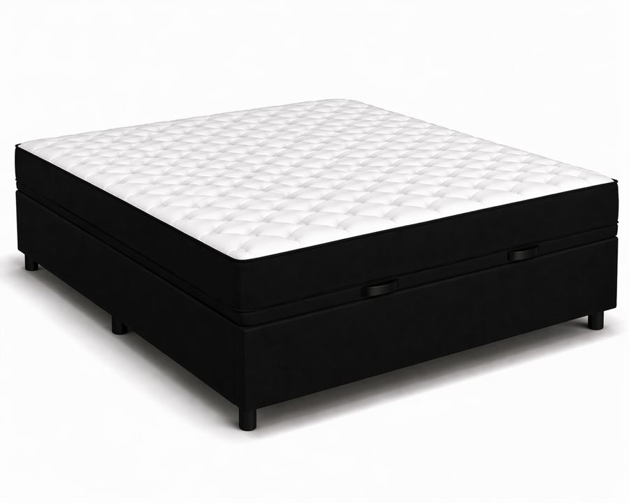 Kit Cama Box Baú + Colchão D33 King 1,98m King