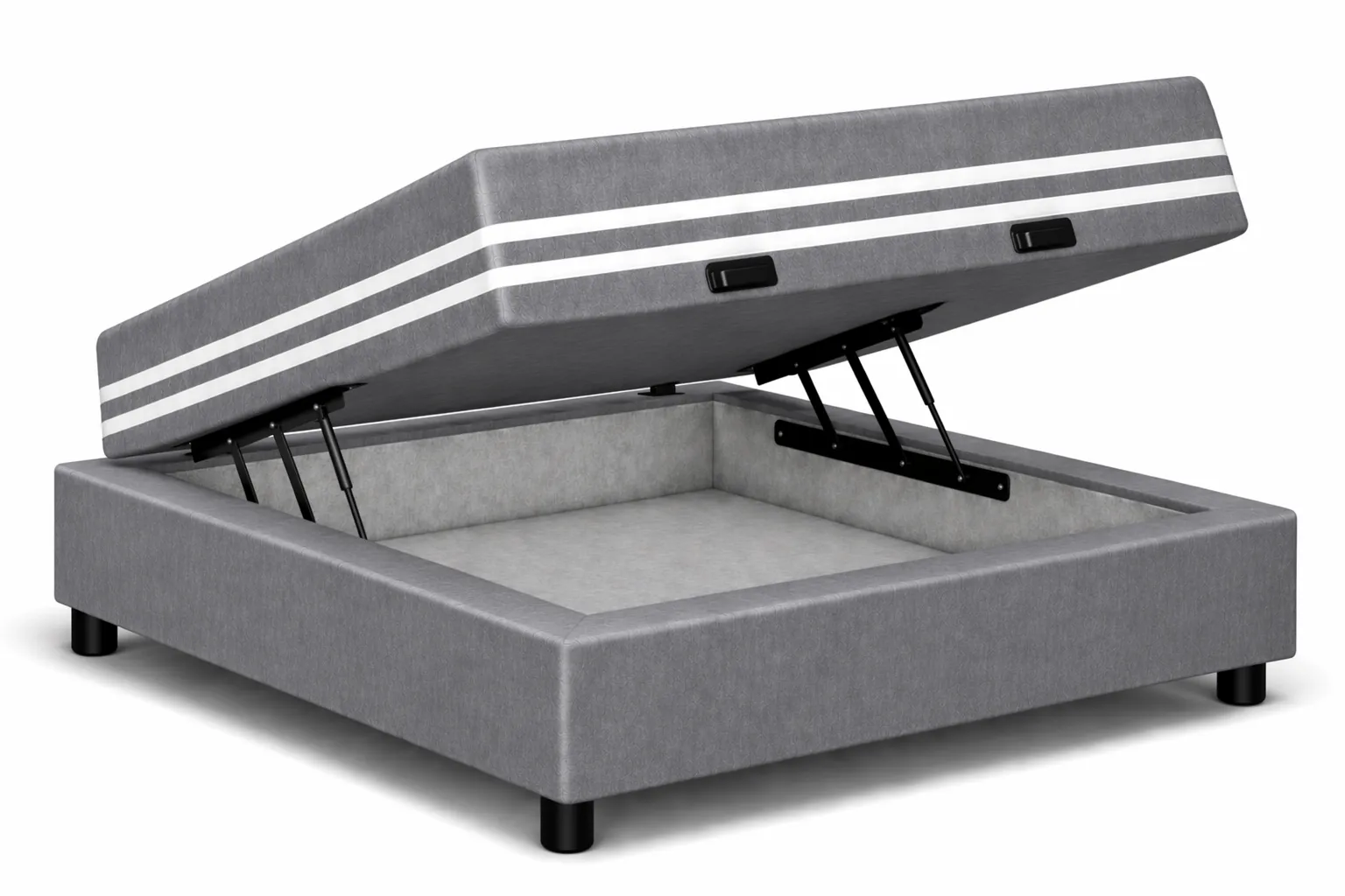 Kit Cama Box Baú + Colchão Mola Ensacada Solteirinho 0,78m Solteirinho