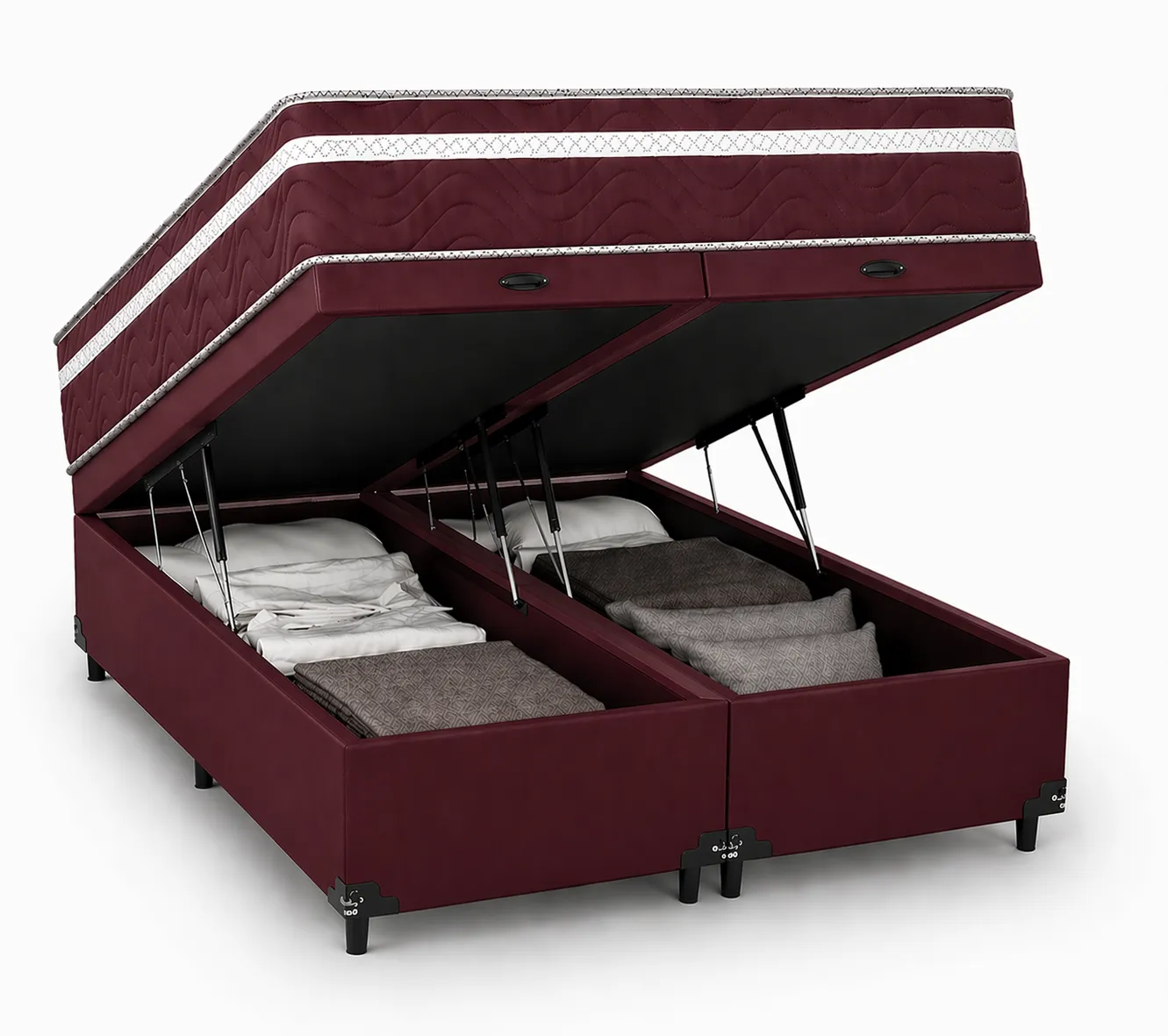 Kit Cama Box Baú + Colchão Mola Bonnel Solteirão 0,96m Solteirão