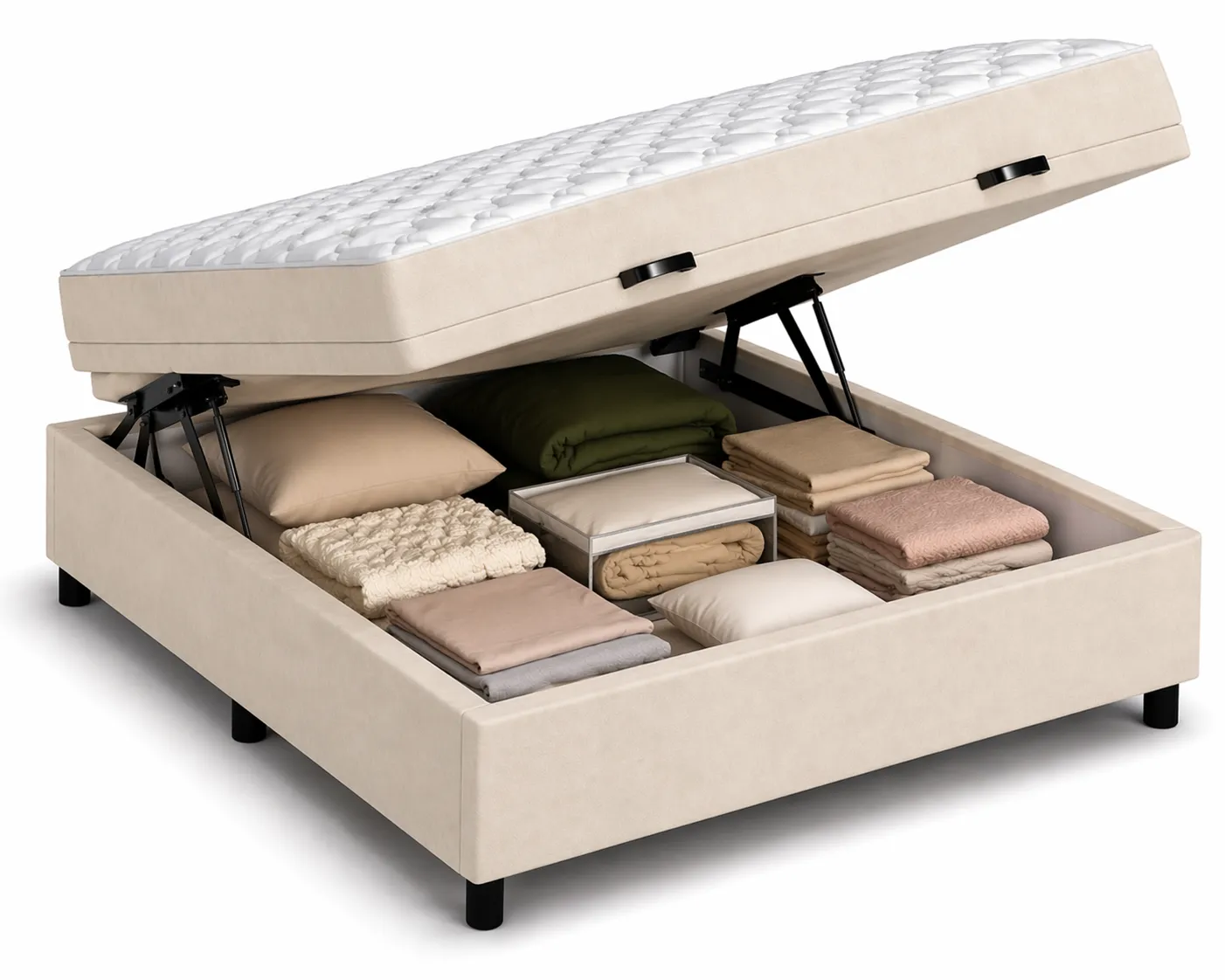 Kit Cama Box Baú + Colchão D45 Viúva 1,28m Viúva