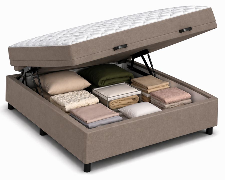 Kit Cama Box Baú + Colchão D45 Queen 1,58m Queen