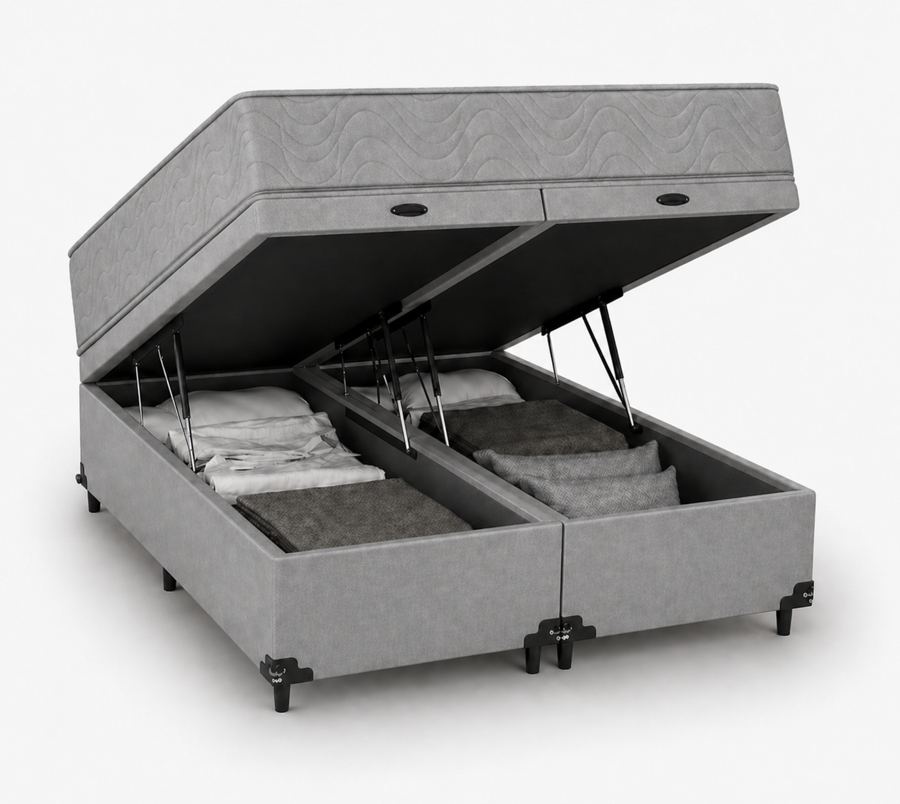 Kit Cama Box Baú + Colchão D33 King 1,98m King
