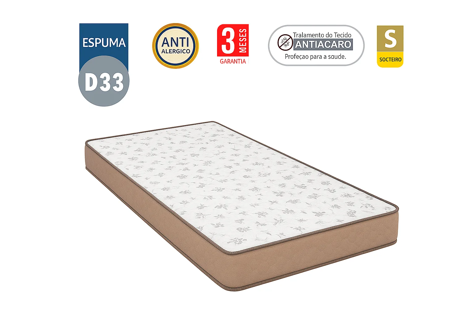 Colchão Espuma D33 Solteirão 0,96 17cm Solteirão