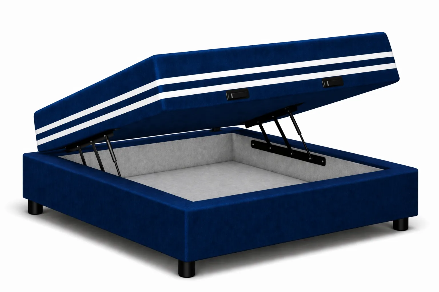 Kit Cama Box Baú + Colchão Mola Ensacada Solteirinho 0,78m Solteirinho