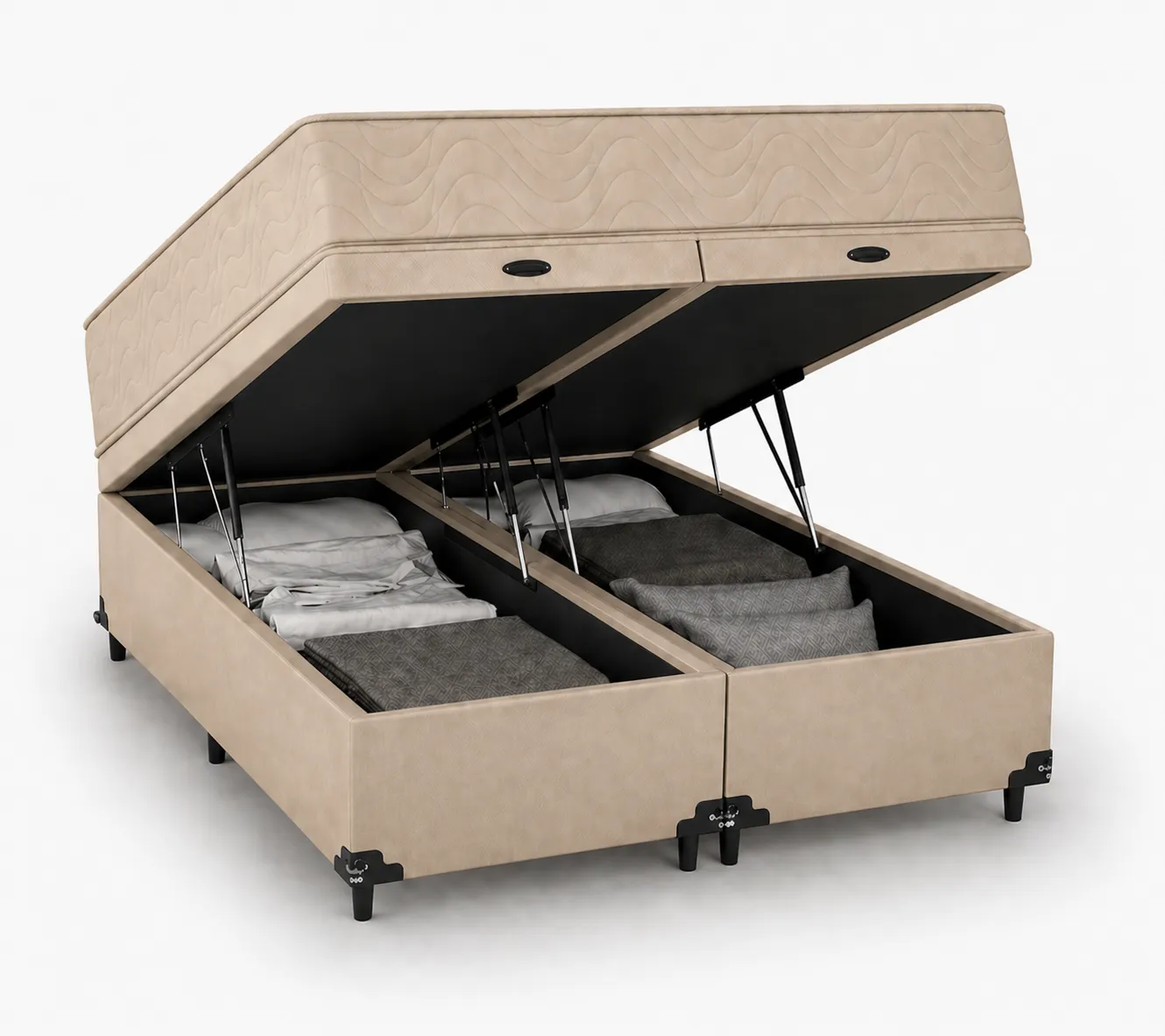 Kit Cama Box Baú + Colchão D45 Solteirão 0,96m Solteirão