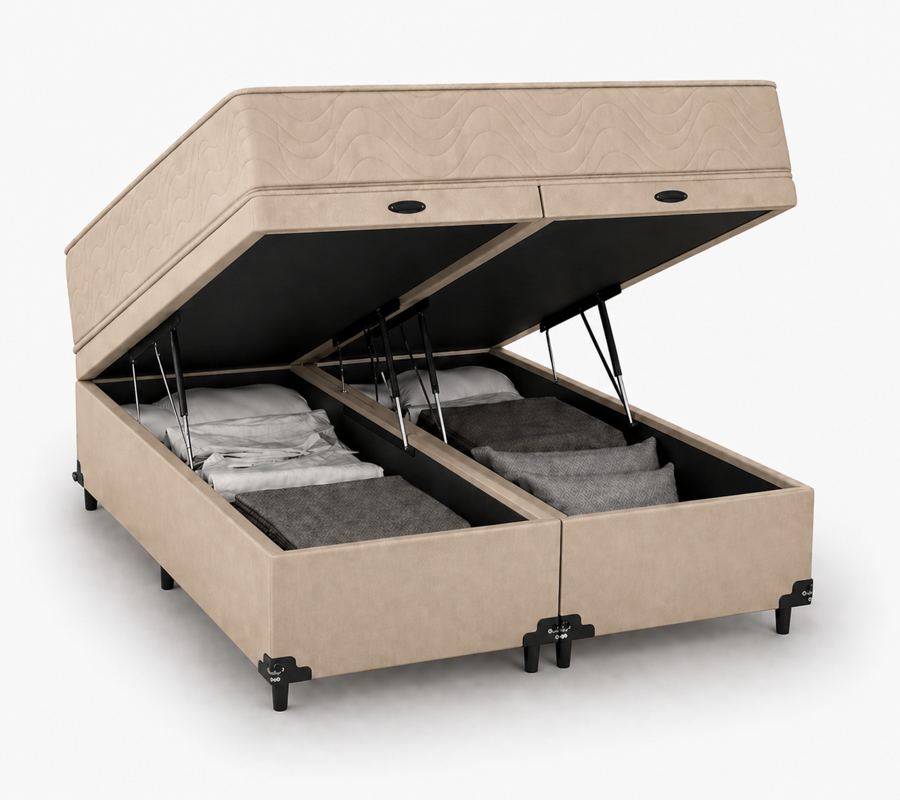 Kit Cama Box Baú + Colchão D33 Queen 1,58m Queen