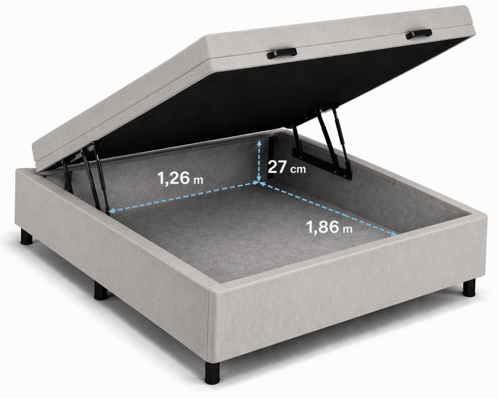 Kit Cama Box Baú + Colchão D45 Viúva 1,28m Viúva