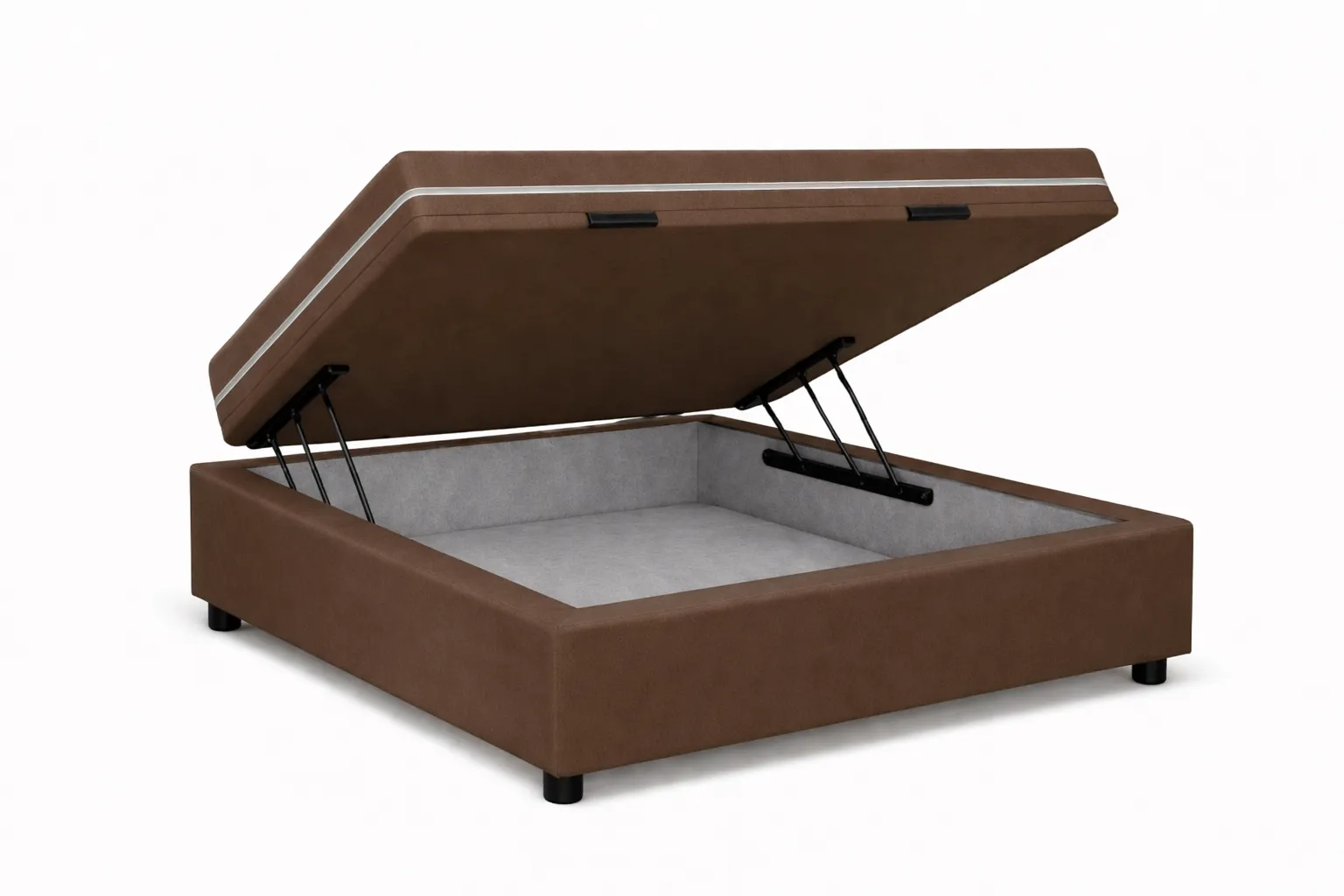 Kit Cama Box Baú + Colchão Mola Bonnel Solteirinho 0,78m Solteirinho