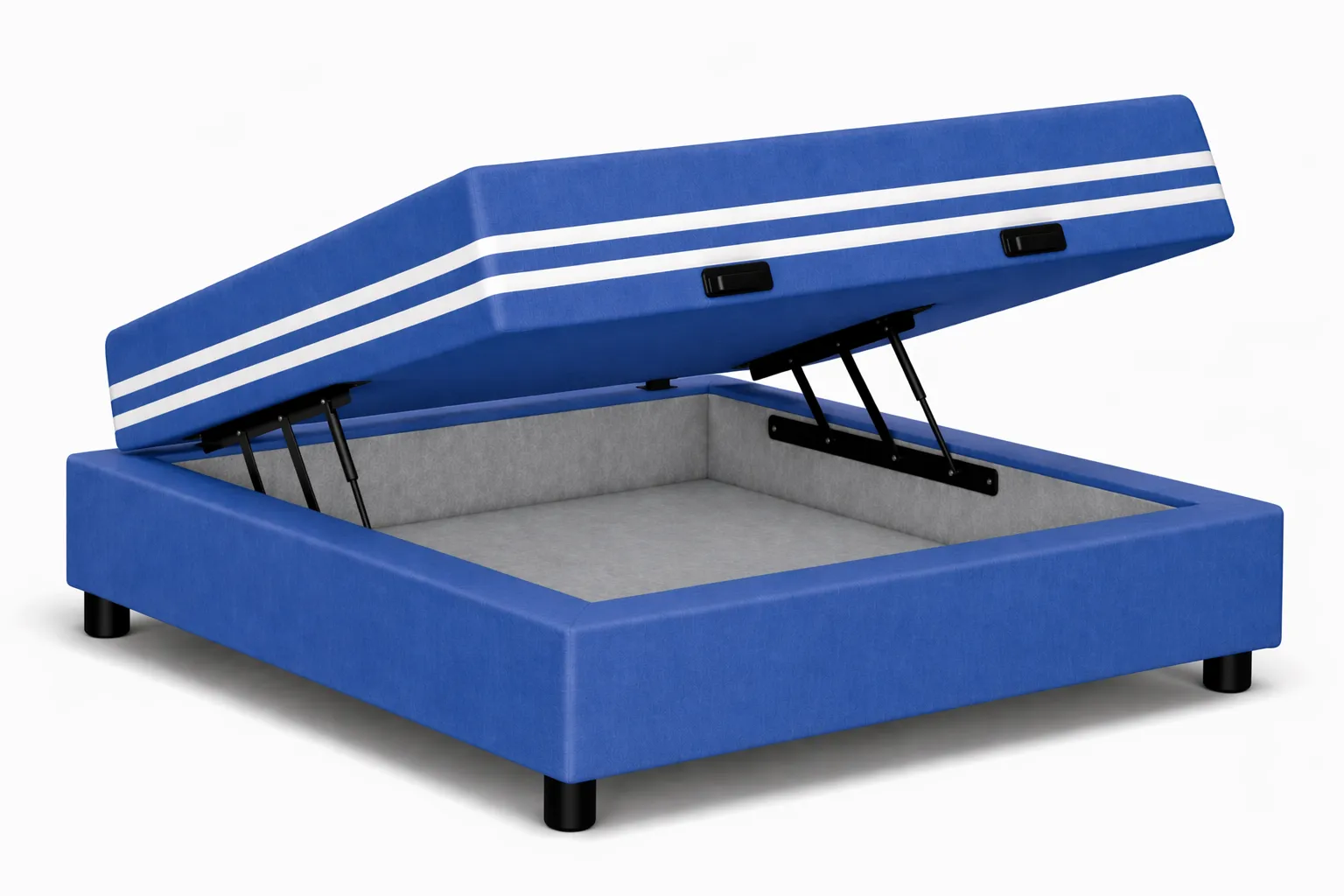 Kit Cama Box Baú + Colchão Mola Ensacada King 1,98m King