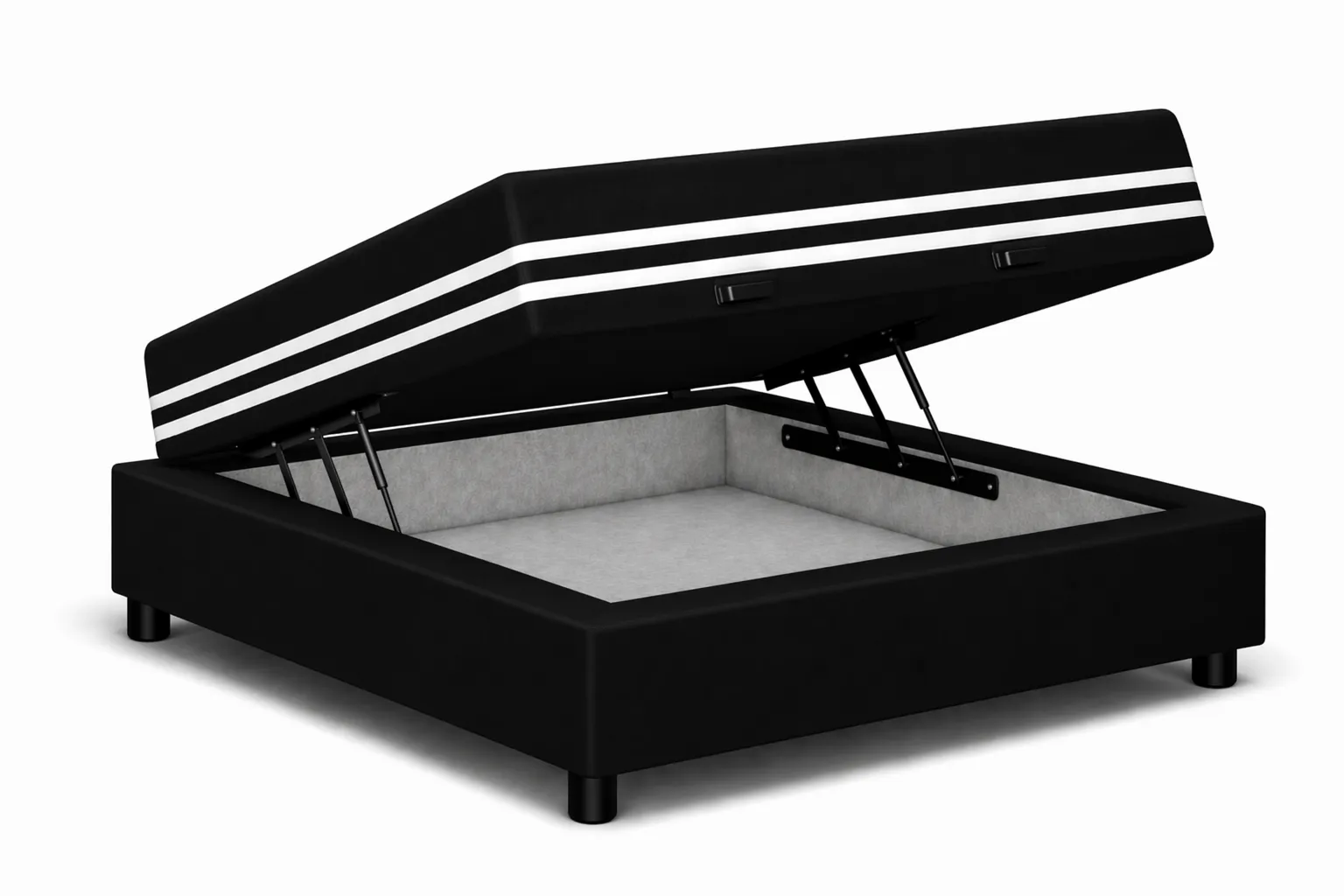 Kit Cama Box Baú + Colchão Mola Ensacada Solteiro 0,88m Solteiro