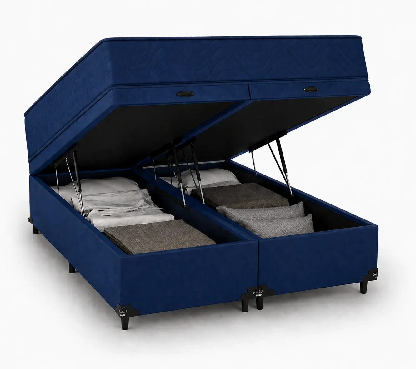 Kit Cama Box Baú + Colchão D45 Solteirão 0,96m Solteirão