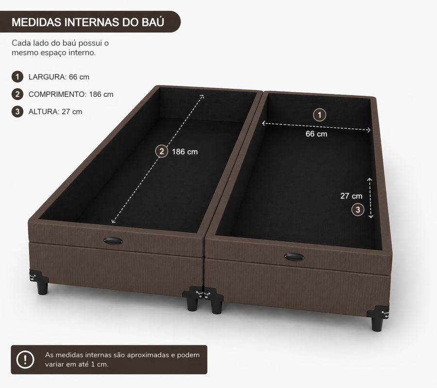 Kit Cama Box Baú + Colchão D33 Queen 1,58m Queen